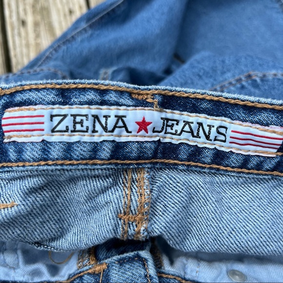 Vintage 90s Zena High Waist Taper Leg Medium Wash Mom Jeans - Picture 5 of 6